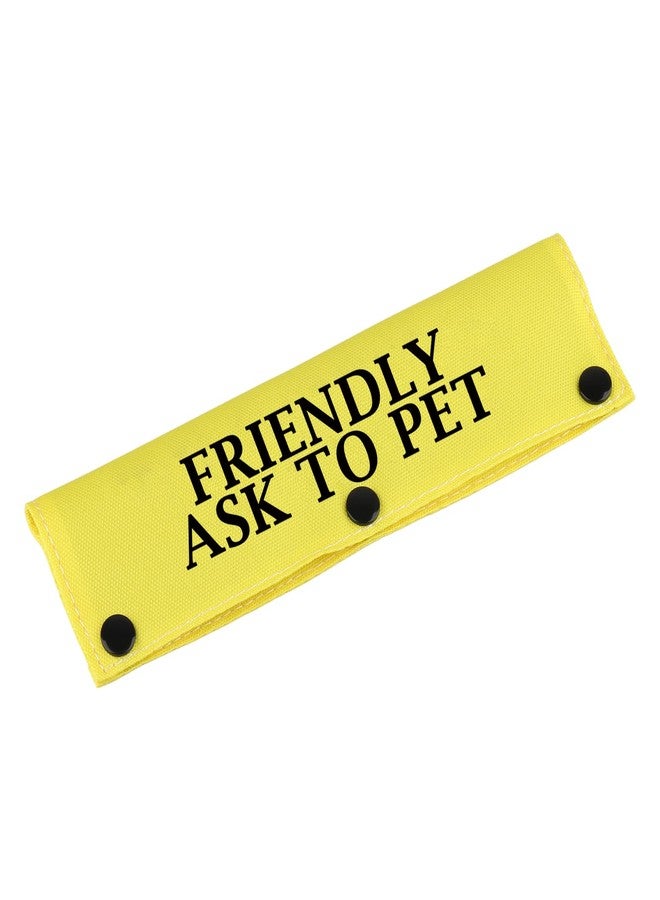 BLUPARK Special Needs Dog Leash Sleeve Friendly Ask to Pet Dog Leash Wrap Sleeve Alert Tag Pet Birthday Gift (Friendly Ask to Pet-YE Sleeve) - Image 1