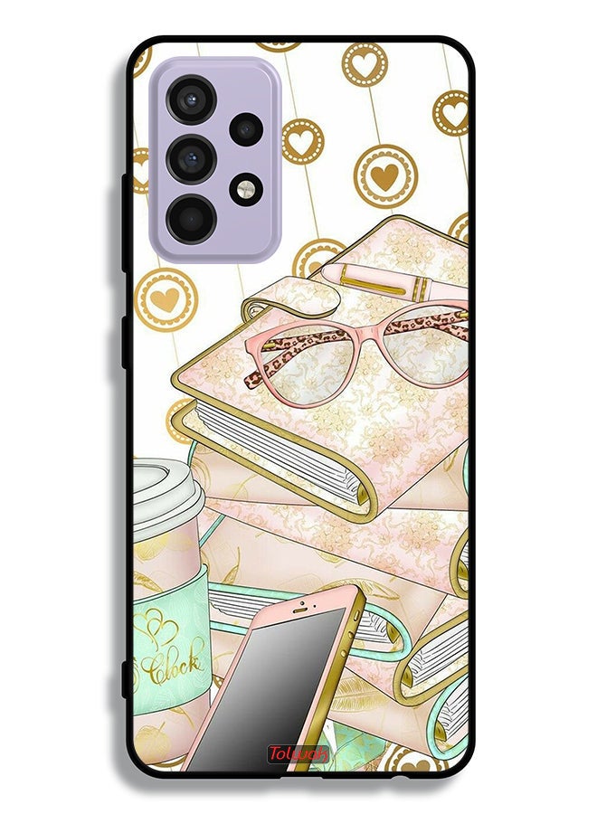 Tolwak غطاء حماية لجهاز سامسونج جالاكسي A52s 5G مع نظارات على الكتب - Image 1