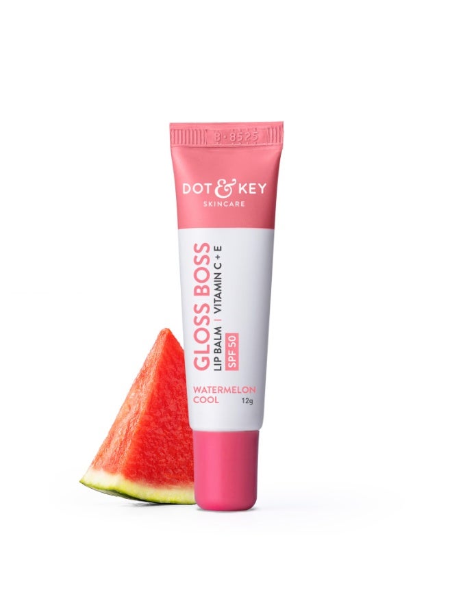 دوت آند كي مرطب الشفاه Dot & Key Gloss Boss Brightening Lip Balm فيتامين C + E SPF 50+ البطيخ البارد 12 جرام - Image 1