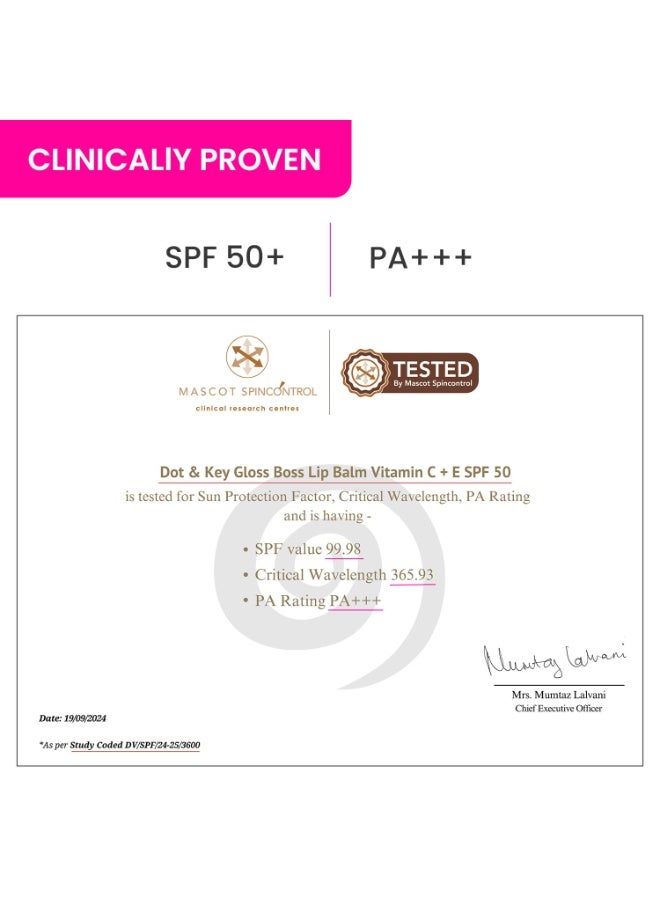 دوت آند كي مرطب الشفاه Dot & Key Gloss Boss Brightening Lip Balm فيتامين C + E SPF 50+ البطيخ البارد 12 جرام - Image 2