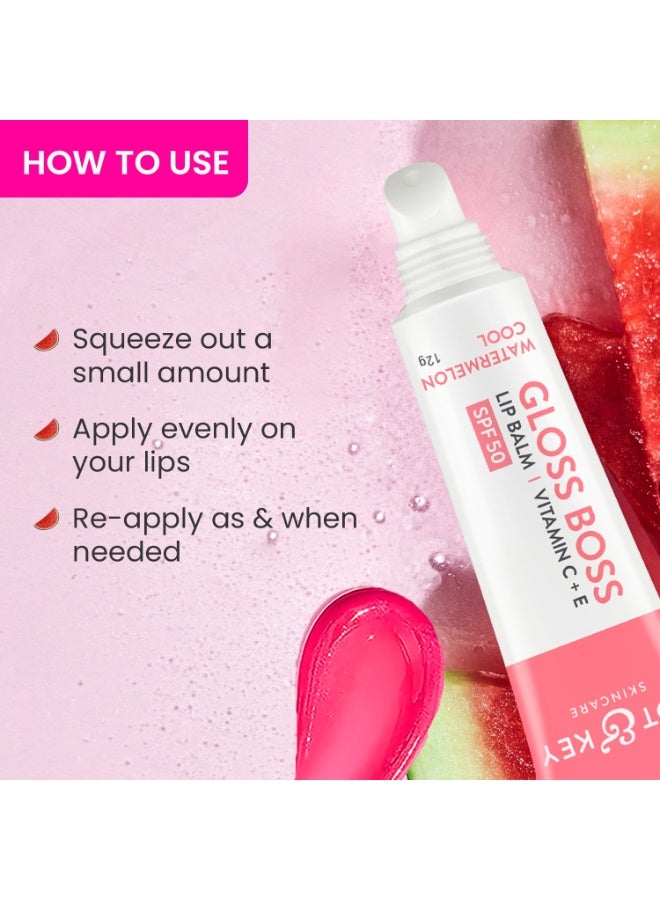 دوت آند كي مرطب الشفاه Dot & Key Gloss Boss Brightening Lip Balm فيتامين C + E SPF 50+ البطيخ البارد 12 جرام - Image 4