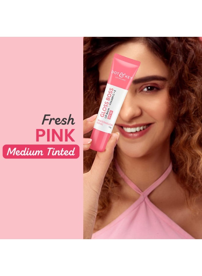 دوت آند كي مرطب الشفاه Dot & Key Gloss Boss Brightening Lip Balm فيتامين C + E SPF 50+ البطيخ البارد 12 جرام - Image 3