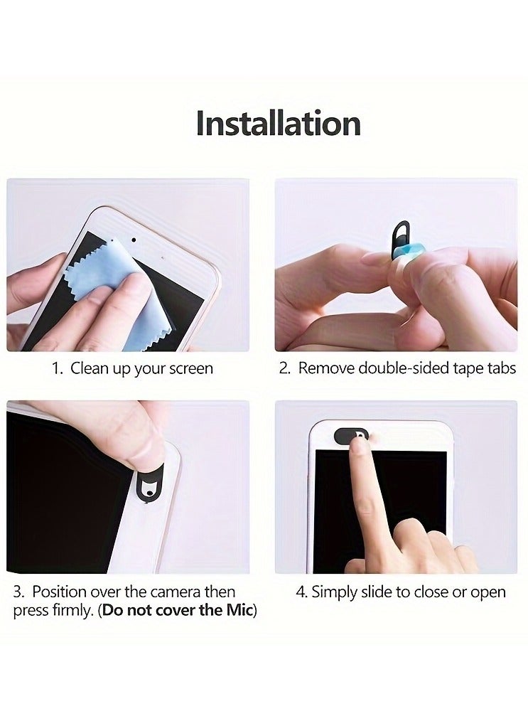 5pcs Webcam Cover Shutter Slider Plastic Camera Cover Phone Lens Sticker For IPhone PC Laptop