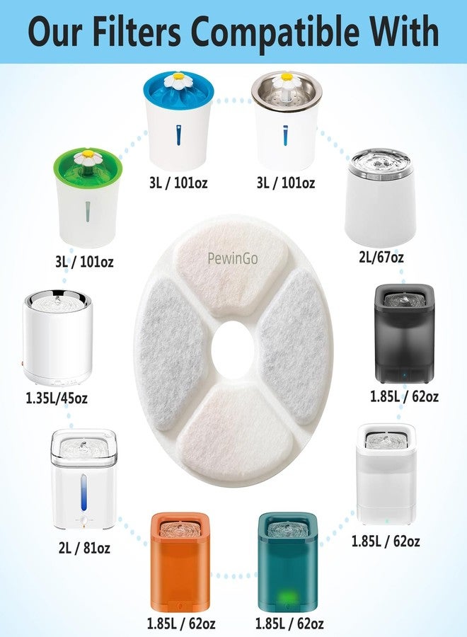 PewinGo Cat Water Fountain Replacement Filters, 6 Packs Pet Fountain Filters Triple Action with Resin and Activated Carbon Compatible for Cat Water Fountain 3L - Image 2