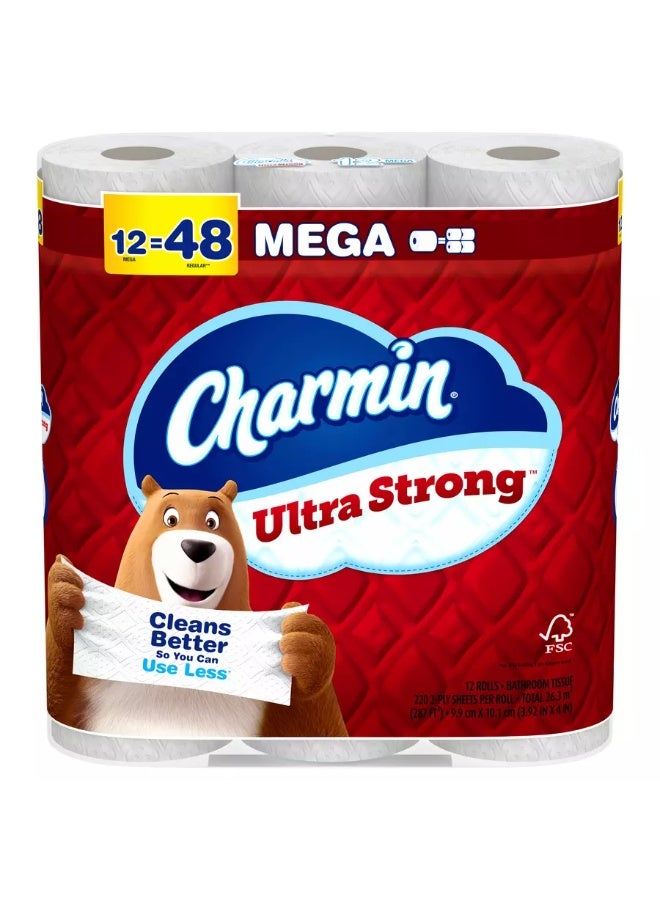 تشارمين ورق تواليت فائق القوة ميجا بطبقتين، 12 لفة = 48 عادي - Image 1