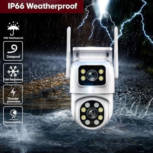 Fire turtle Smarthome Dual Lens Mini Fox | 5+5MP WiFi CCTV Camera with PTZ & Fixed View | AI Motion Detection, Color Night Vision, Two-Way Audio, 360° Coverage, App Remote Access (Dual Wall) - Image 3