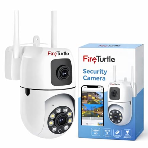 Fire turtle Smarthome Dual Lens Mini Fox | 5+5MP WiFi CCTV Camera with PTZ & Fixed View | AI Motion Detection, Color Night Vision, Two-Way Audio, 360° Coverage, App Remote Access (Dual Wall) - Image 1