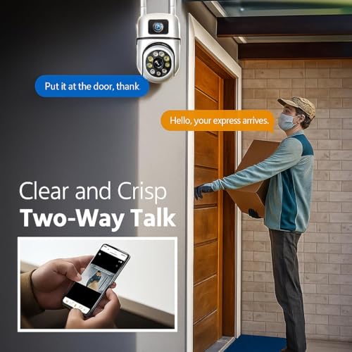 Fire turtle Smarthome Dual Lens Mini Fox | 5+5MP WiFi CCTV Camera with PTZ & Fixed View | AI Motion Detection, Color Night Vision, Two-Way Audio, 360° Coverage, App Remote Access (Dual Wall) - Image 2