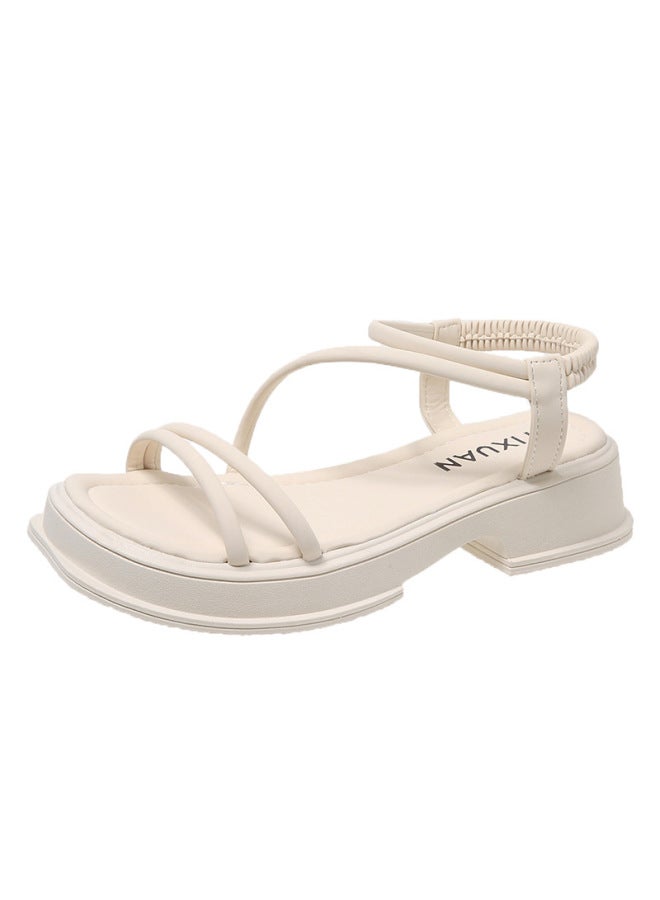 Song Feng Ya Outer Wear One-character Belt Fashion Cross Niche Women's New Summer All-match Fairy Style Platform Sandals  - Image 2