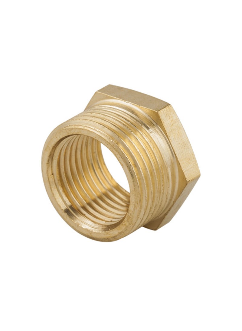 GA (2 pcs set) Brass Reducer Bush Bsp Male 3/4 inch Thread To Female 1/2inch Thread Reducing Bush Hex Reducer Bushing  M 3/4 Inch*F1/2inch  - Image 1