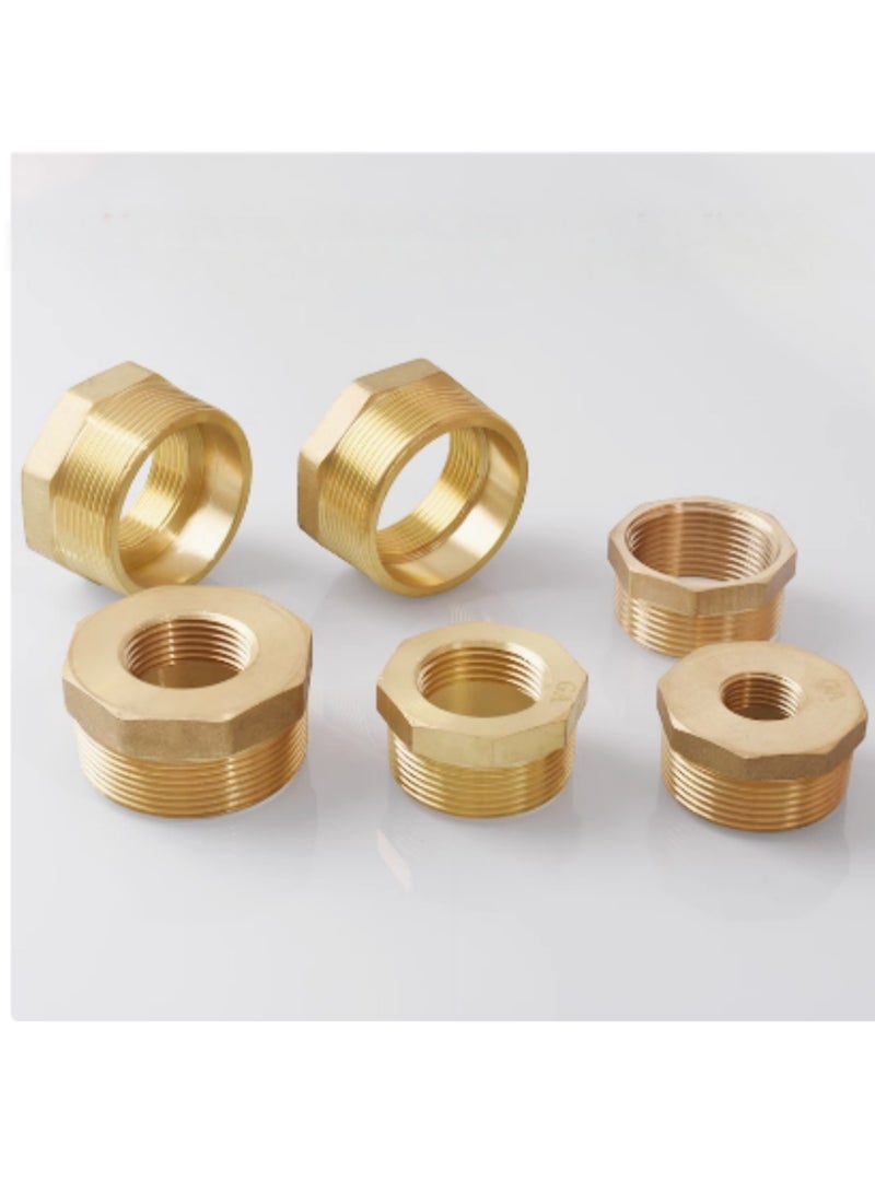 GA (2 pcs set) Brass Reducer Bush Bsp Male 3/4 inch Thread To Female 1/2inch Thread Reducing Bush Hex Reducer Bushing  M 3/4 Inch*F1/2inch  - Image 2