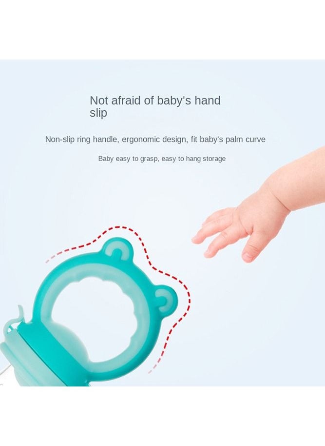 Generic - 2-Piece Baby Food Feeders, Soft Chewable Silicone Teething Pacifiers with High-quality and Non-toxic Material, Lightweight Design Fruit Teethers for Toddler Infant, Light Blue - Image 1