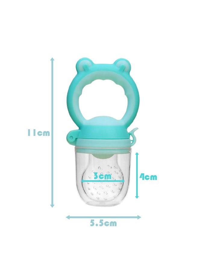 Generic - 2-Piece Baby Food Feeders, Soft Chewable Silicone Teething Pacifiers with High-quality and Non-toxic Material, Lightweight Design Fruit Teethers for Toddler Infant, Light Blue - Image 1