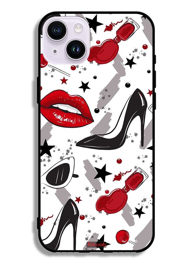 Tolwak Apple iPhone 14 Protective Case Lipstick And Shoes Art - Image 2