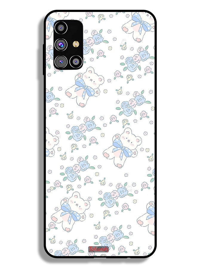 Tolwak Samsung Galaxy M31s Protective Case Cover Cute Teddy Bear And Flowers Icon - Image 2