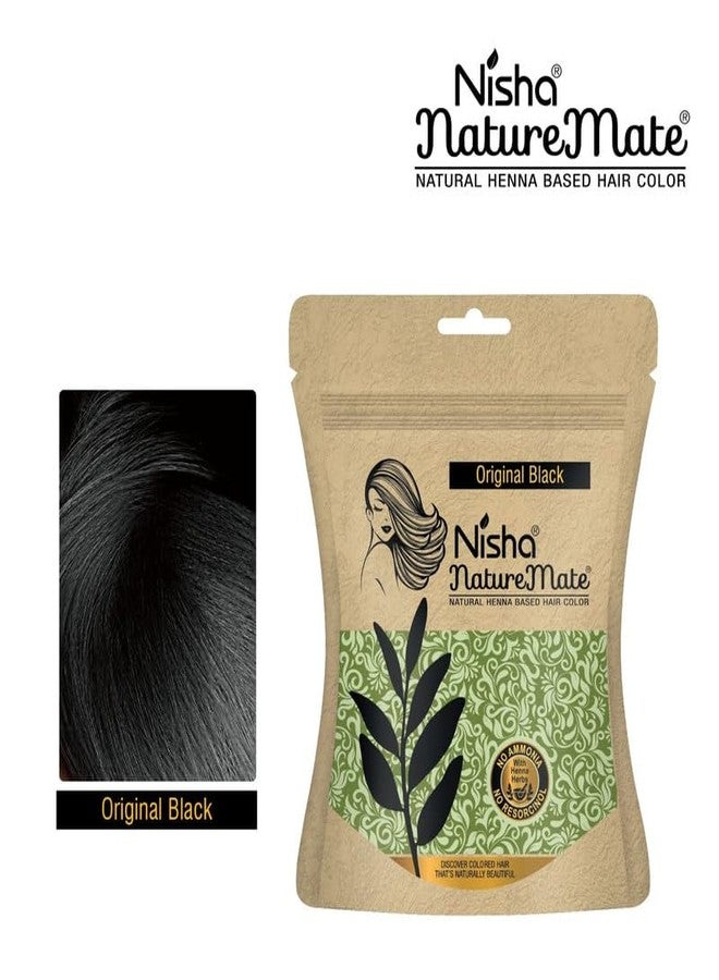 Nisha Nature Mate Henna Powder for Hair Colour, Original Black, (45g Pack of 3) Permanent Hair Color, Ammonia Free, 100% Grey Coverage, Herbal Hair Dye with Amla, Shikakai, Hibiscus & Aloe Vera - Image 2