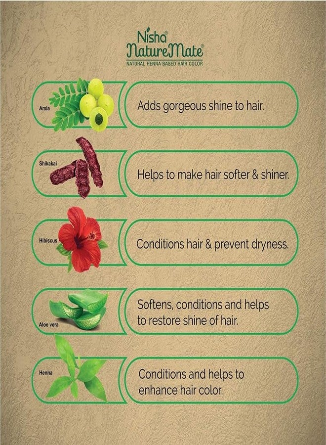 Nisha Nature Mate Henna Powder for Hair Colour, Original Black, (45g Pack of 3) Permanent Hair Color, Ammonia Free, 100% Grey Coverage, Herbal Hair Dye with Amla, Shikakai, Hibiscus & Aloe Vera - Image 3