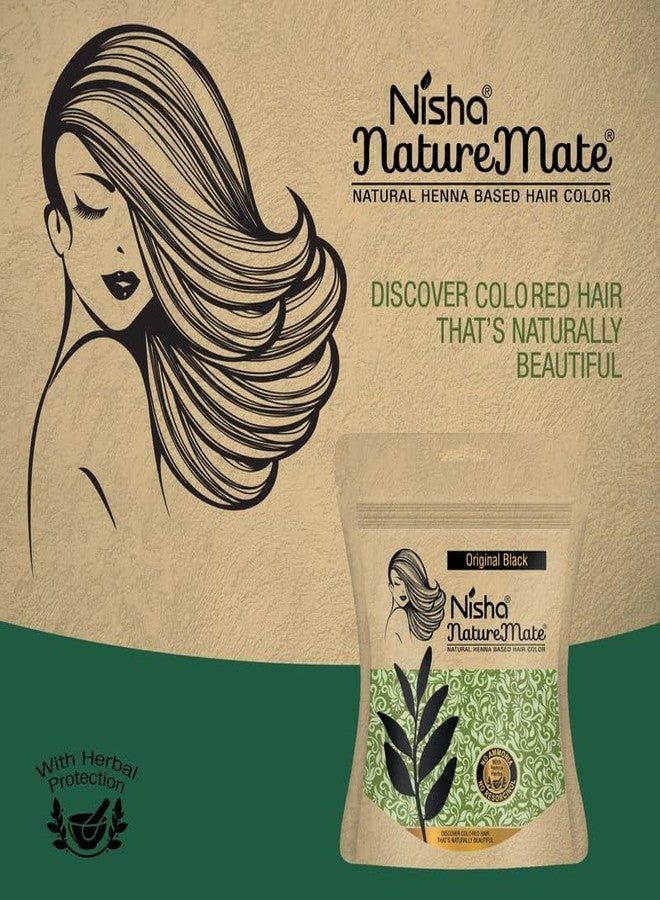 Nisha Nature Mate Henna Powder for Hair Colour, Original Black, (45g Pack of 3) Permanent Hair Color, Ammonia Free, 100% Grey Coverage, Herbal Hair Dye with Amla, Shikakai, Hibiscus & Aloe Vera - Image 4