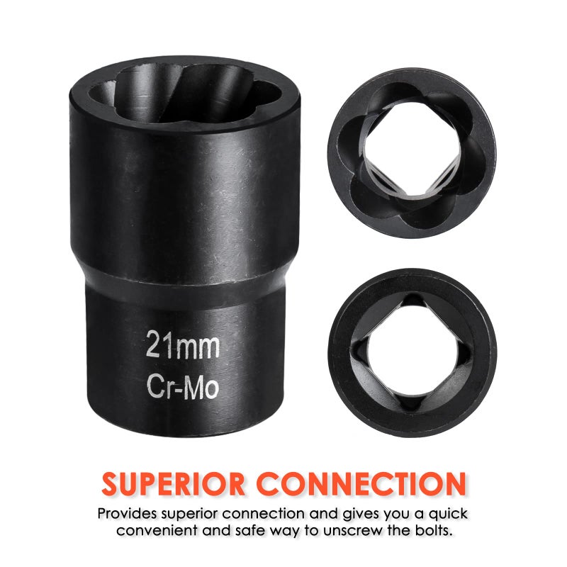 THINKWORK 1/2 Inch Drive Lug Nut Removal Tool, 10 Pieces Wheel Lock Removal Kit, Lug Nut Remover for Stripped, Rounded, Damaged, Frozen, Rusted Bolts - Image 4