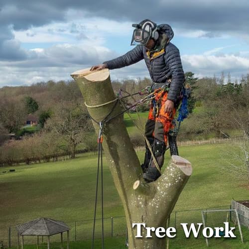 CRAYZA Double Braided Arborist Rope (1/2 in x 100 ft) Polyester Rope Bull Rope 48 Strands for Tree Work Climbing Pulling Swing Sailing, ArmyGreen/Black - Image 5