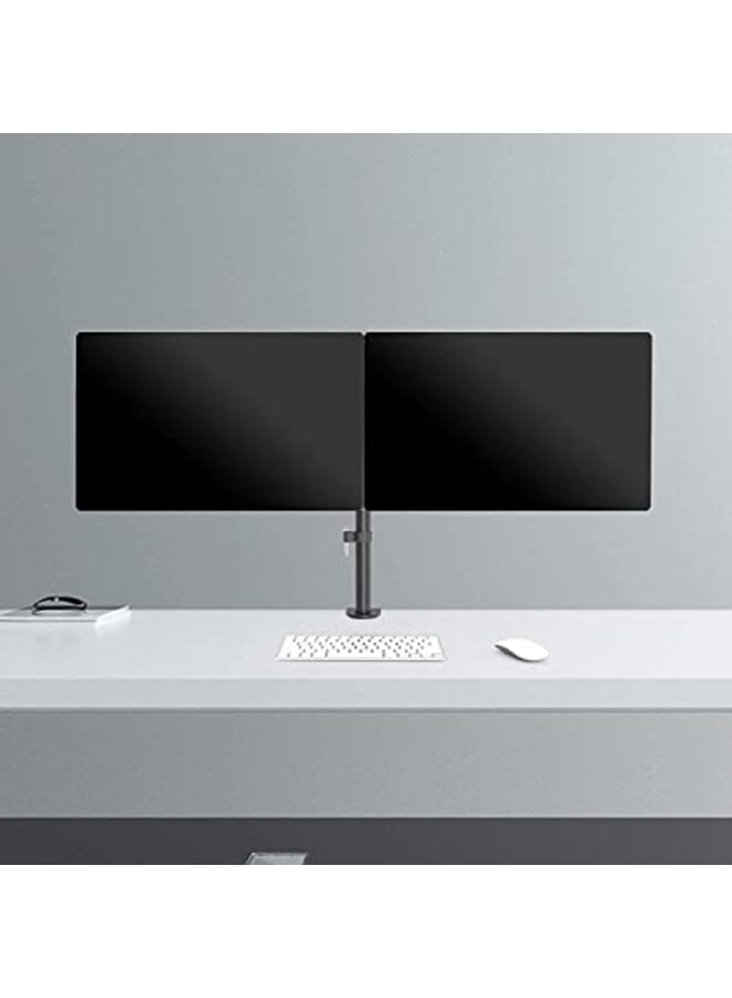 ELIKLIV 13 27 Inch Dual Monitor Stand Mount Heavy Duty Fully Adjustable Desk Clamp Arms For Computer Screens Loads Up To 17.6Lbs Per Arm W Swivel And Tilt 75 100Mm Vesa Black A - Image 4
