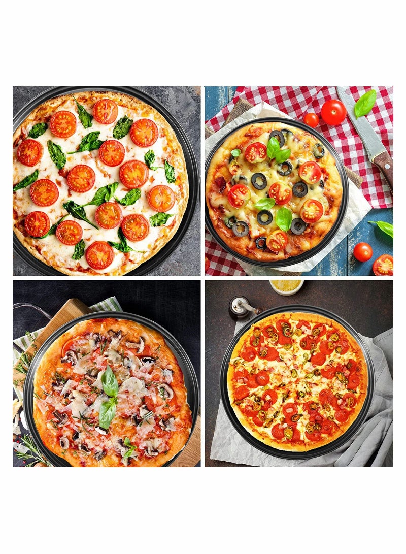 SYOSI Pizza Steel Pan For Oven Pizza Crisper Pan With Holes 12 Inch Non Stick Round Sheet Oven Tray Perforated Carbon Steel Pizza Bakeware For Home Restaurant Kitchen Baking - Image 4