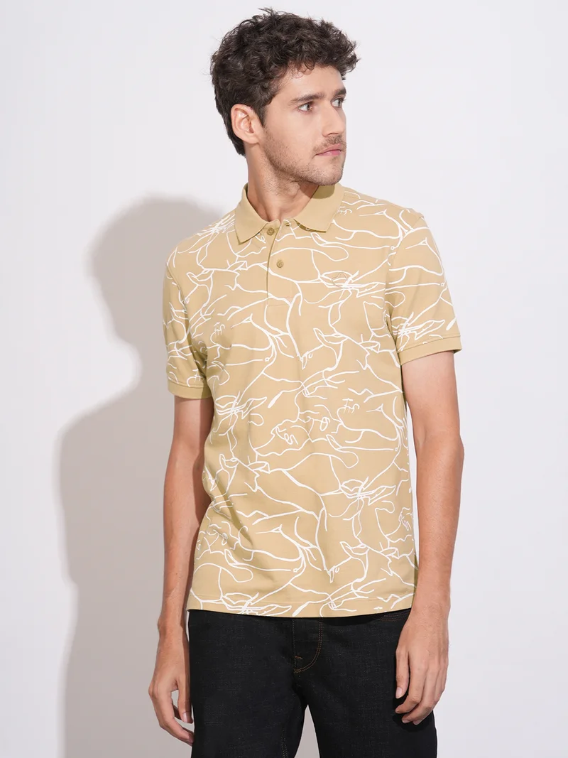 Being Human Men Printed Polo Collar Pure Cotton T-shirt
