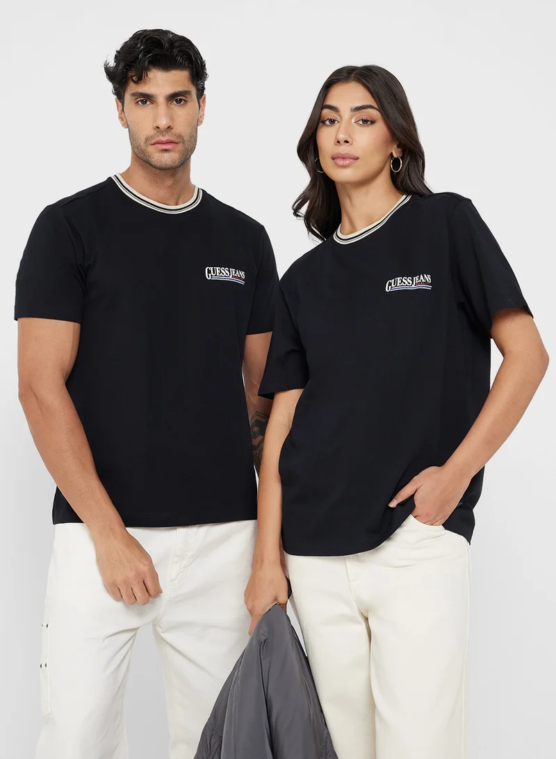 Guess Jeans Unisex Printed Crew Neck T-Shirt