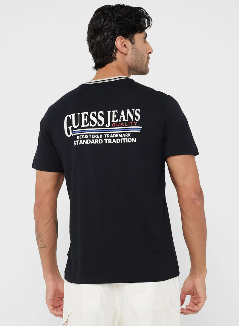 Guess Jeans Unisex Printed Crew Neck T-Shirt