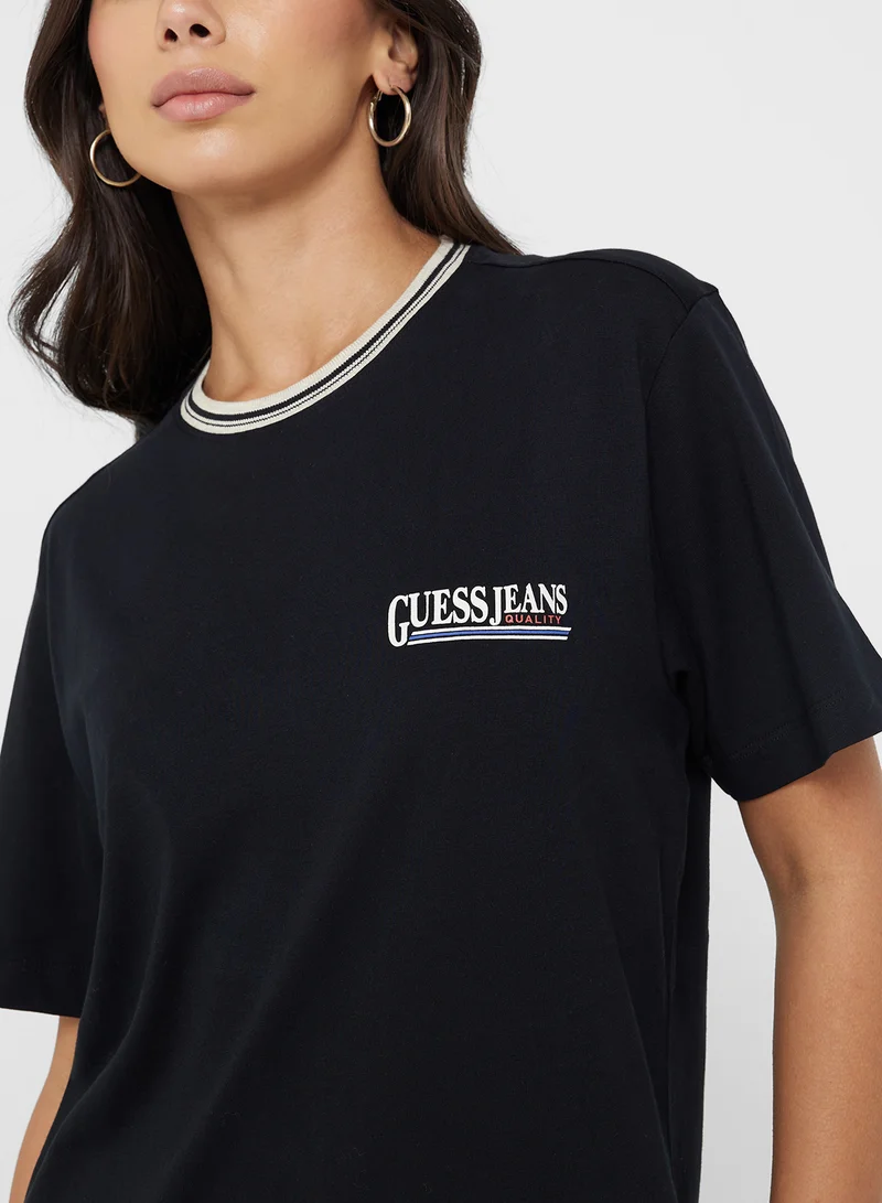 Guess Jeans Unisex Printed Crew Neck T-Shirt