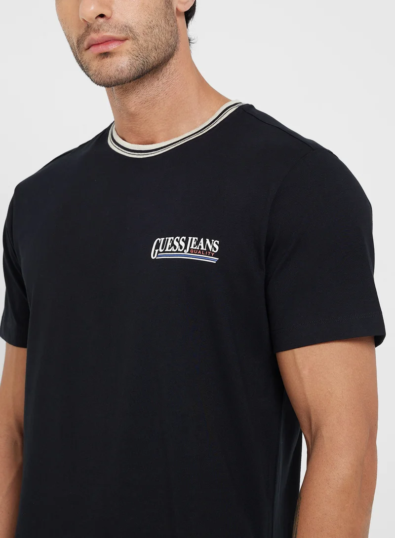 Guess Jeans Unisex Printed Crew Neck T-Shirt