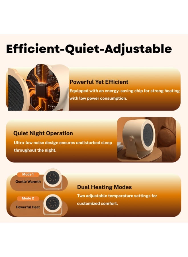 ناكسي فلاي **مدفأة كهربائية للغرفة بالكامل مع تذبذب ثلاثي الأبعاد**   تسخين سريع مع تحكم حراري (ترموستات)   آمنة وهادئة بشكل فائق - مثالية للاستخدام الداخلي في المنزل، الغرفة، والمكتب - Image 3