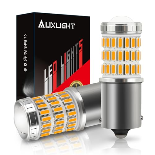 AUXLIGHT 1156 BA15S 1003 1141 7506 1156A LED Bulbs Amber Yellow, Ultra Bright 60-SMD LED Replacement for Blinker Lights, Turn Signal/Parking or Running Lights, Brake/Tail Lights (Pack of 2) - Image 1