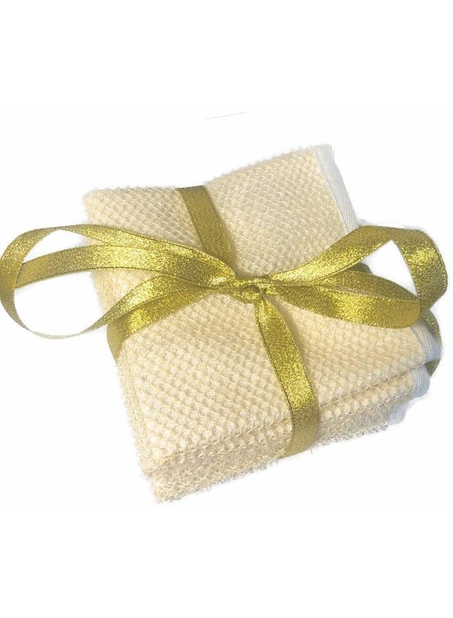 Mr.Cui'shop 3 pcs/set Soft Weave Home Spa Exfoliating Face and Body Wash Cloths, Dual-Sided With Exfoliating Scrub and Soft Terry Cloth - Shower Scrubber - Remove Dead Skin - Great for Skin Care in the Bath - Image 3