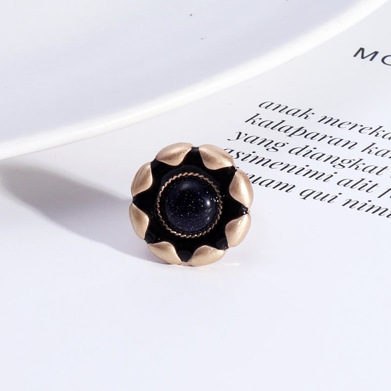 European and American style jewelry design and development drop glaze fashion radial round natural stone personality fashion ring for women - Image 5