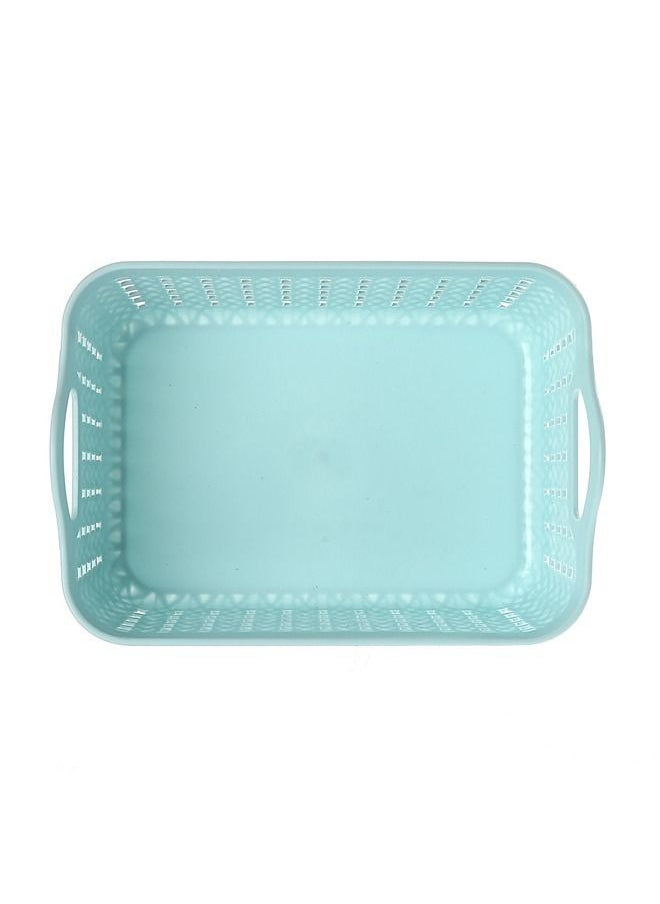 Yonovo Plastic Storage Basket 4 Piece Blue | Home & Kitchen | Storage & Organization | Baskets | Bins | Containers | Shelf Baskets | Pantry Storage | Bathroom Storage  - Image 3