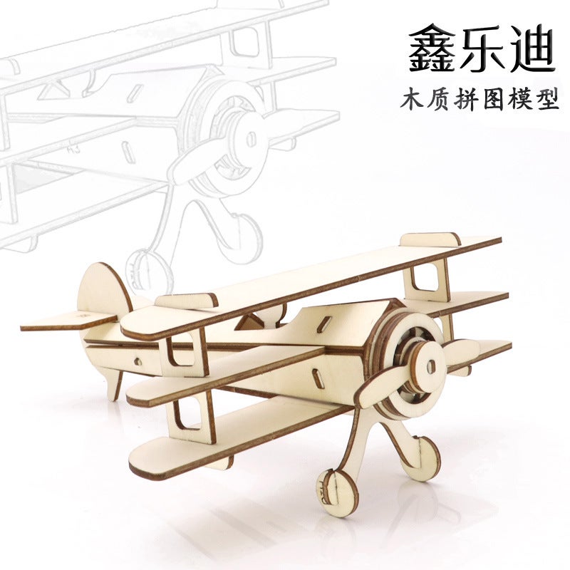 Children'S Primary Assembled Model Handmade Wooden Plane Space Simulation Three-Dimensional Jigsaw Puzzle Wooden Toy - Image 4
