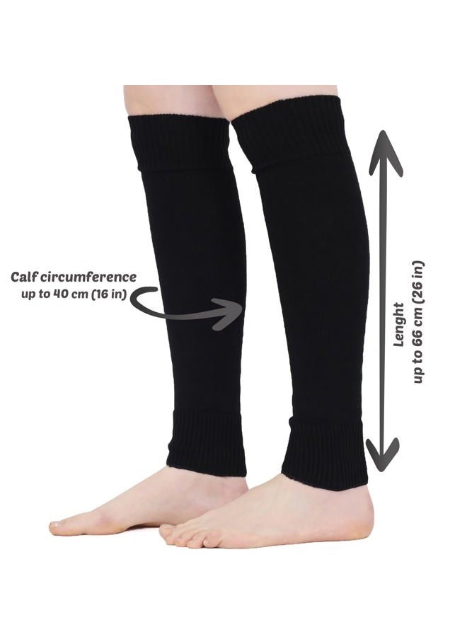 Mysocks Women's Leg Warmers Women Girls Winter 80s Leg Warmers Leg Warmers Knee Socks Leg Warmers Stockings in One Size, black, Einheitsgröße - Image 4