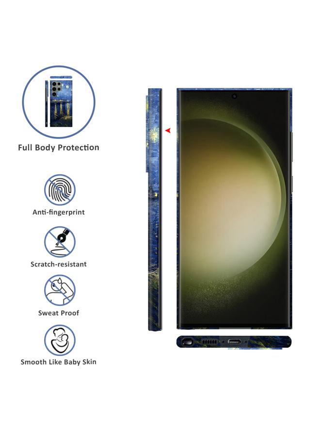 Samsung Galaxy S24 Ultra Art Oil Painting Phone Case - Van Gogh Starry Night Over the Rhone - Full Pack Frosted Cool Creative Lens Anti Drop Case  - Image 3