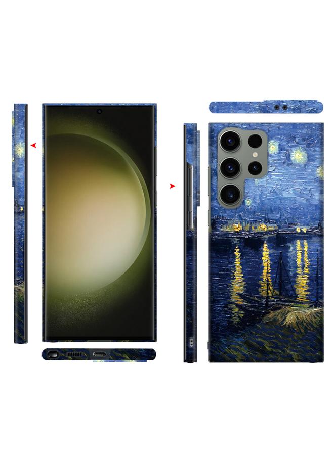 Samsung Galaxy S24 Ultra Art Oil Painting Phone Case - Van Gogh Starry Night Over the Rhone - Full Pack Frosted Cool Creative Lens Anti Drop Case  - Image 1