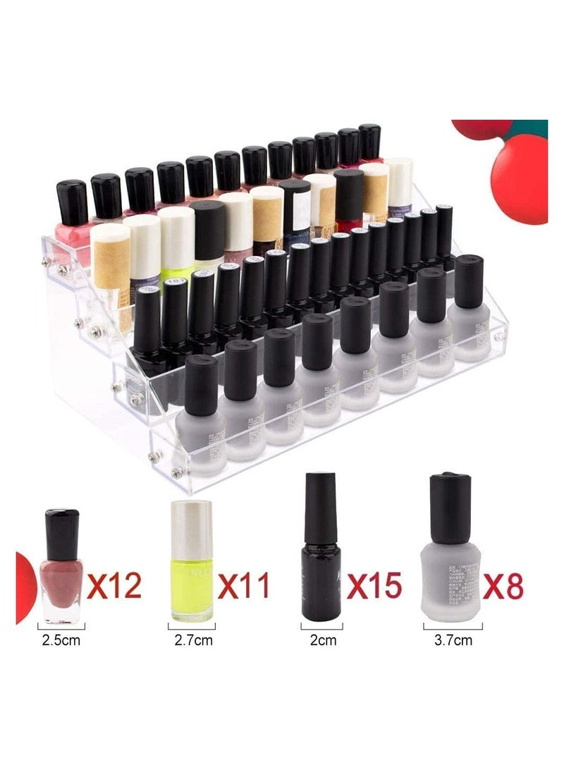 أوريتي منظمات وصناديق تخزين طلاء الأظافر من الأكريليك الشفاف بأربع طبقات - Image 3