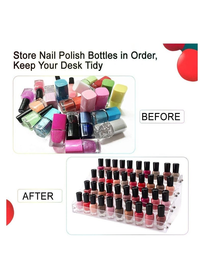 أوريتي منظمات وصناديق تخزين طلاء الأظافر من الأكريليك الشفاف بأربع طبقات - Image 2