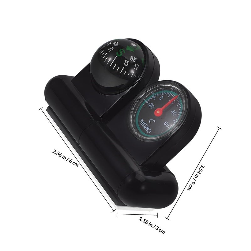 Green Dial Car Thermometer Compass Ball Dashboard Accessory With Temperature Monitoring - Image 3