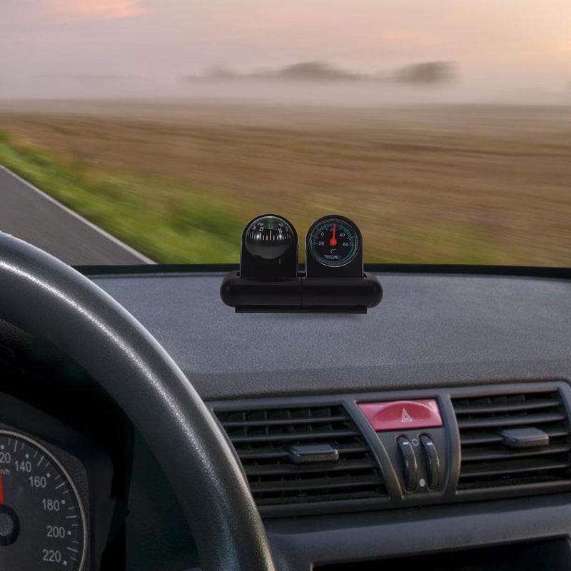 Green Dial Car Thermometer Compass Ball Dashboard Accessory With Temperature Monitoring - Image 5