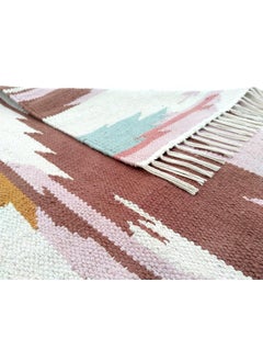 H2H House2Home – Small Area Rug 3x5ft | Natural Colors in 100% Cotton dhurrie | Kilim Design | Area Rug, Living Room, Center Table, Gift Item | Large Size 90x150cm- Pink Shades  - Image 4