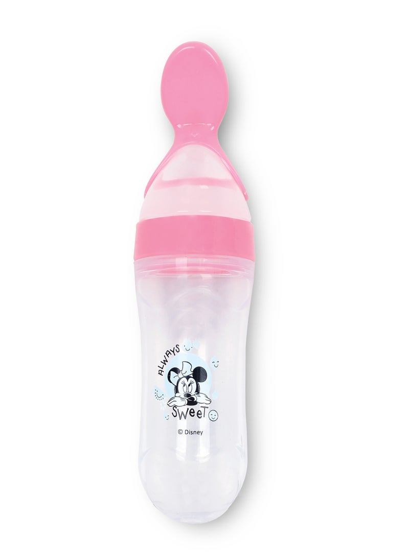 Disney Minnie Mouse Silicone Baby Food Dispensing Spoon 3Oz/90Ml Infant Squeeze Cereal Feeder, Baby Fresh Food Feeder, BPA Free, 6M+ Babies  - Image 1
