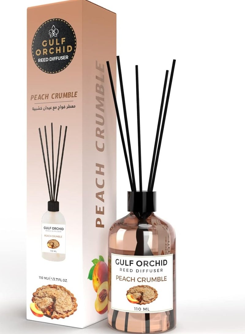Gulf Orchid Peach Crumble Reed Diffuser Aromatherapy Air Freshener Fragrance - Perfect for Home, Livingroom, Bedroom, Toilet, Closet & Office - 110ml - Image 1