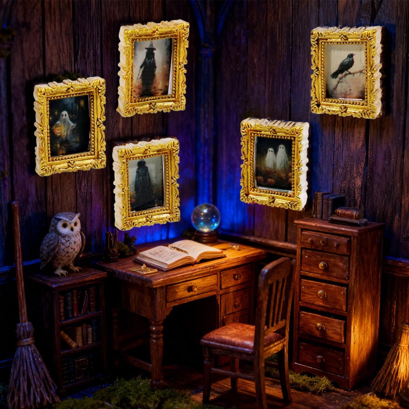 Furjane 1/12 Scale Miniature Accessories of Magic Frames Tiny Scary Photo Frames for DIY Magic Witchy Mini House Diorama Decortion - Image 5