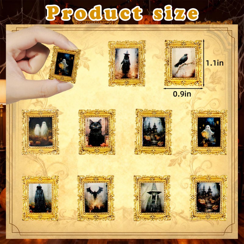 Furjane 1/12 Scale Miniature Accessories of Magic Frames Tiny Scary Photo Frames for DIY Magic Witchy Mini House Diorama Decortion - Image 2