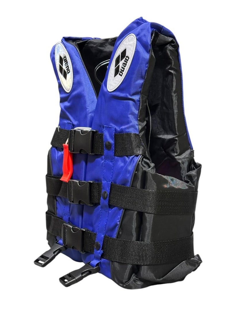QSHOP Versatile life jacket with rescue whistle and secure locking safety belt - ideal for safety during swimming and water activities  - Image 1